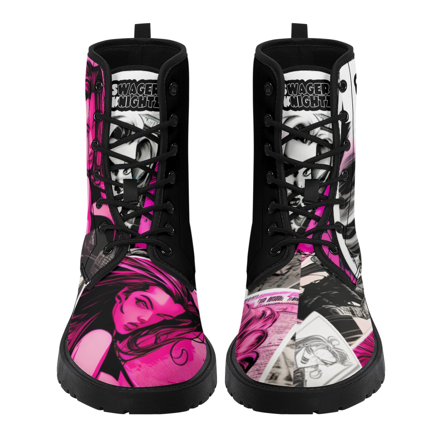 Sk Comic Leather Boots:Purple Passion