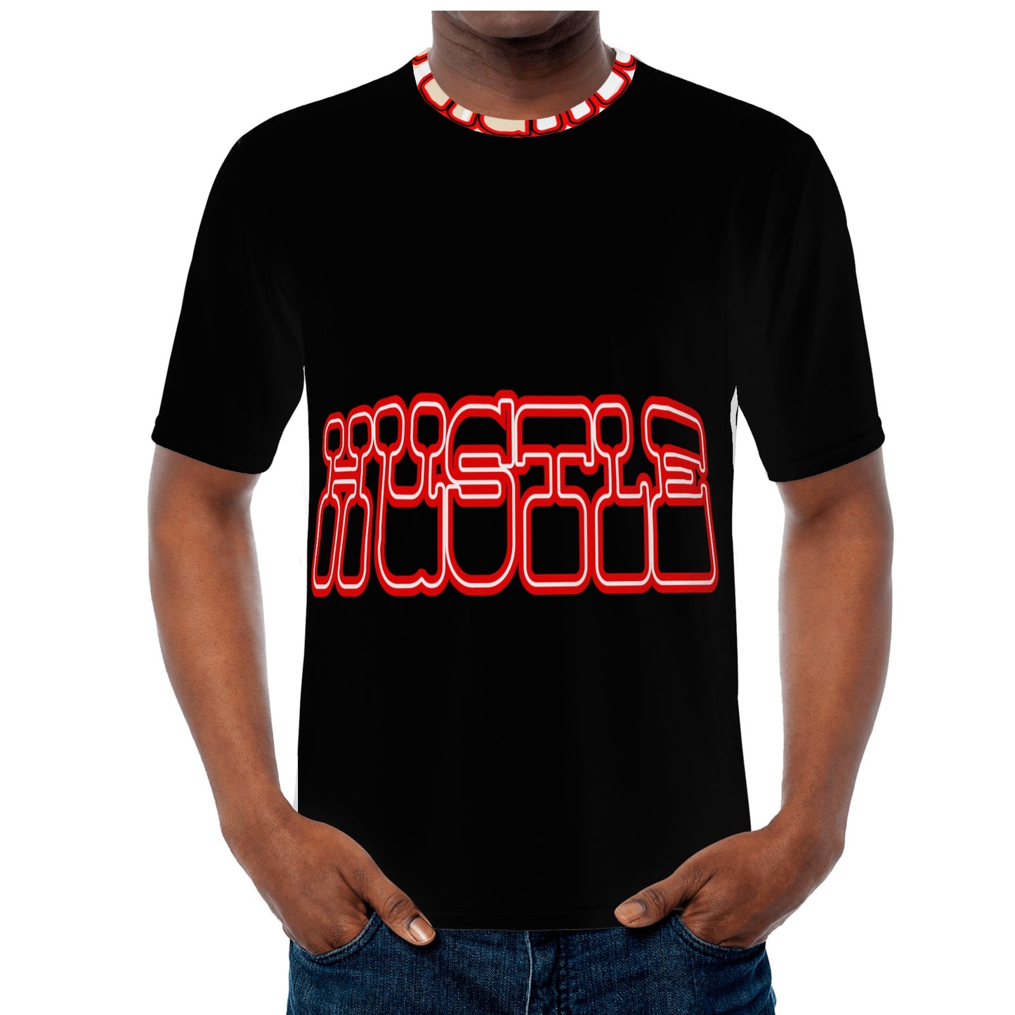 Hustle Coleman BLk & Red Men's All Over Print T-shirts