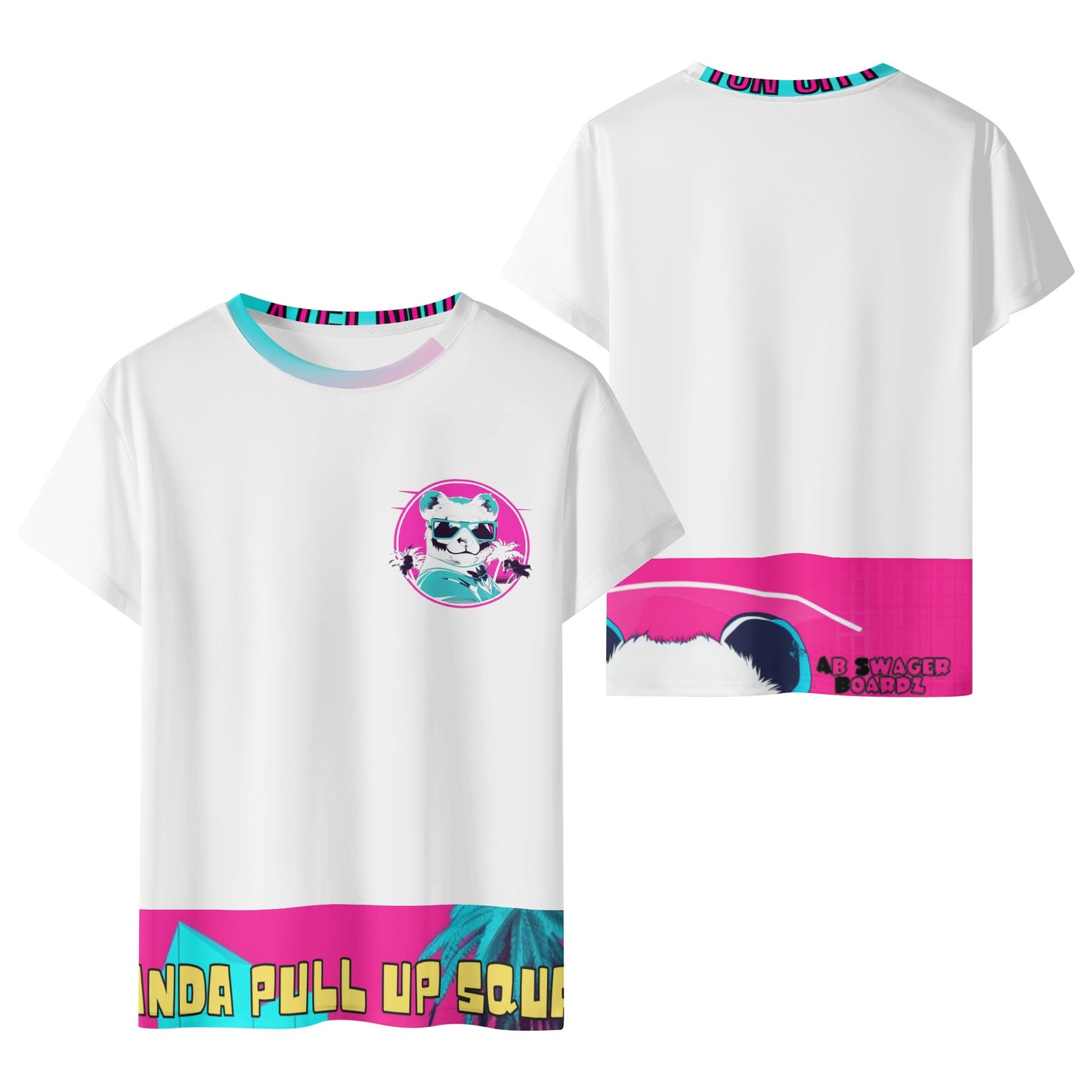 Cool Panda-Kids All Over Print Short Sleeve T-Shirt