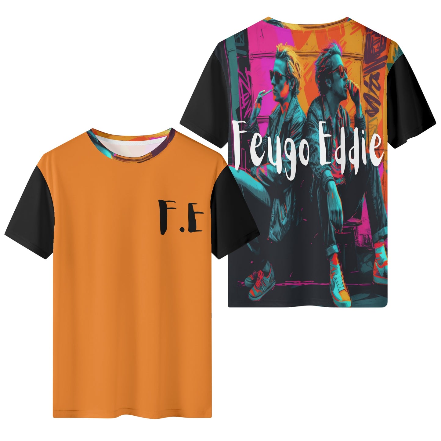 Feugo Eddie Orange-Men's All Over Print Short Sleeve T-Shirt