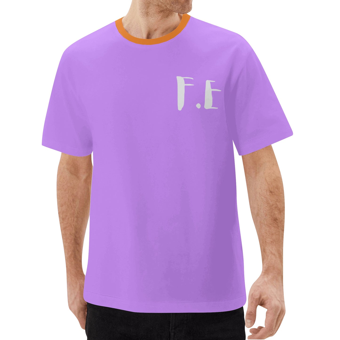 F.E Light Pink Men's All Over Print Short Sleeve T-Shirt