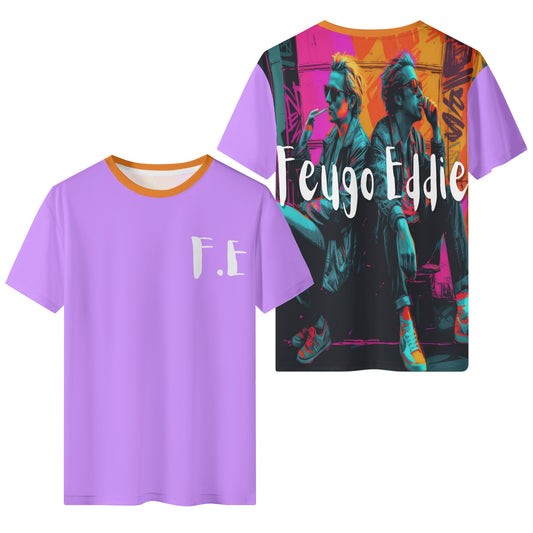 F.E Light Pink Men's All Over Print Short Sleeve T-Shirt