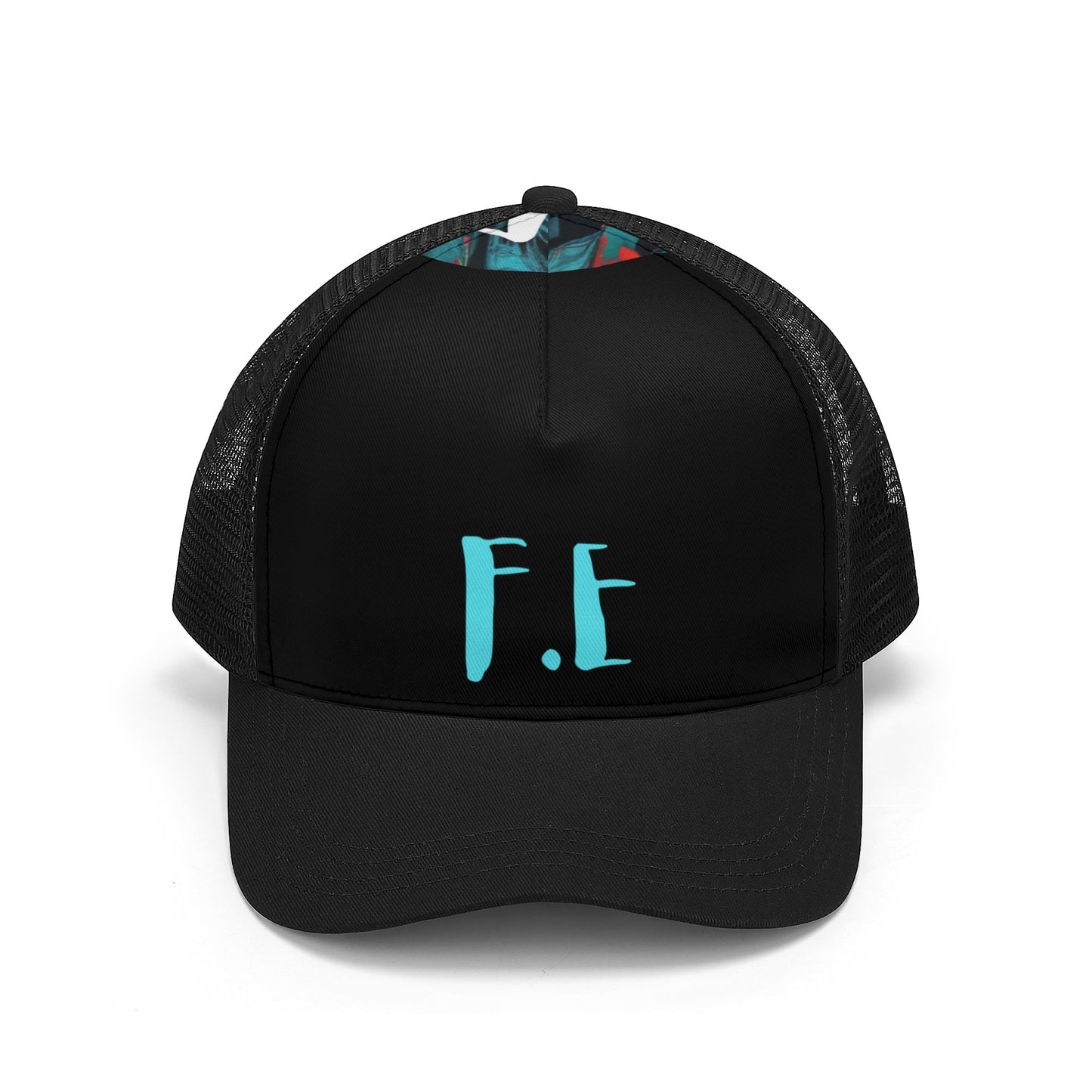 F.E Black Front Printing Mesh Baseball Caps