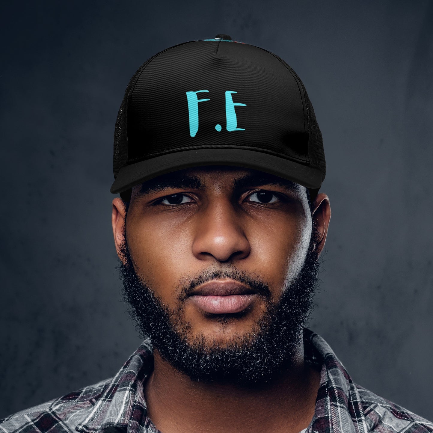 F.E Black Front Printing Mesh Baseball Caps