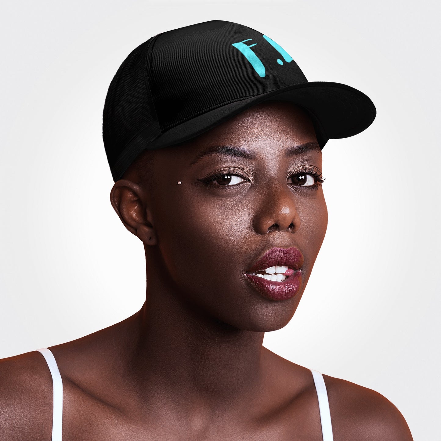 F.E Black Front Printing Mesh Baseball Caps