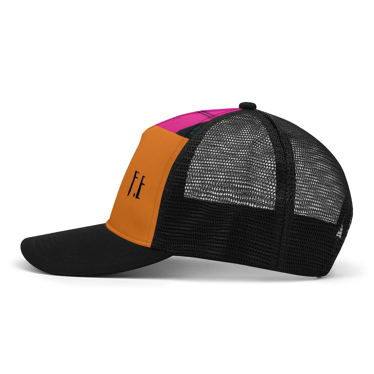 F.E Orange Front Printing Mesh Baseball Caps