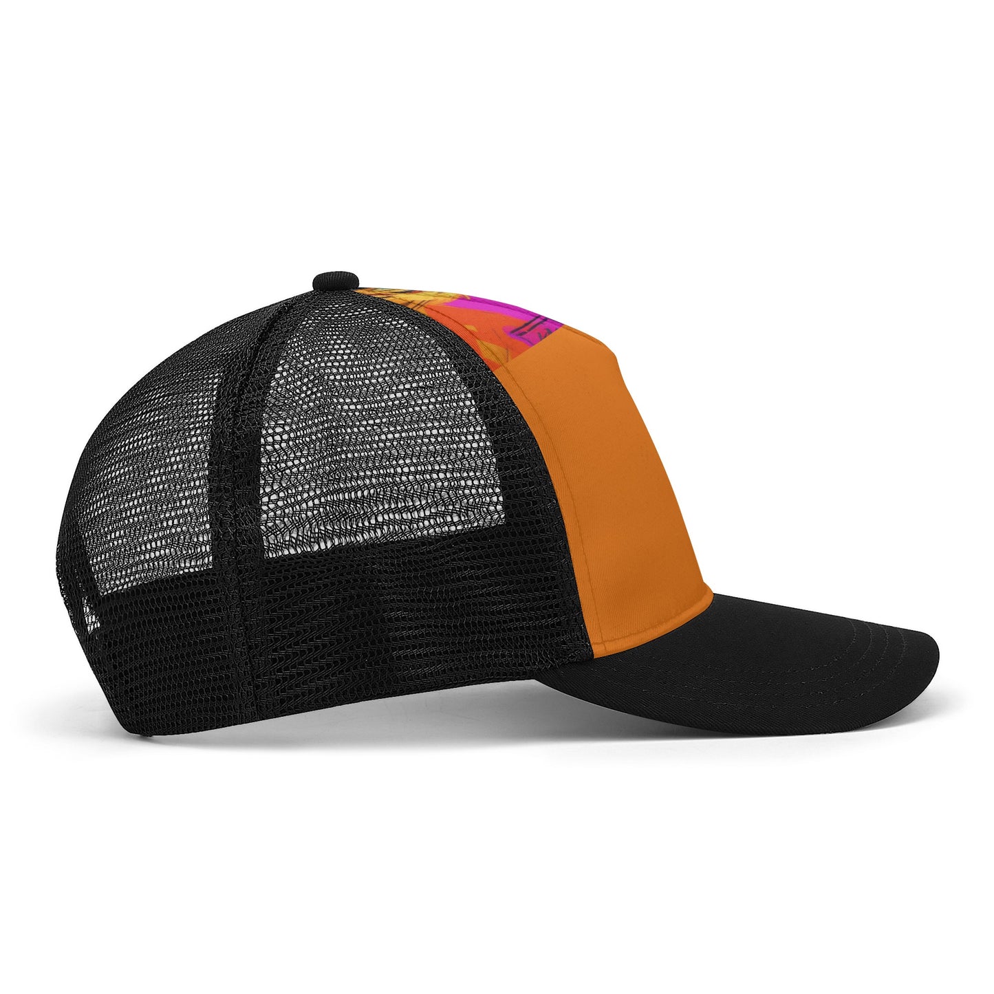 F.E Orange Front Printing Mesh Baseball Caps