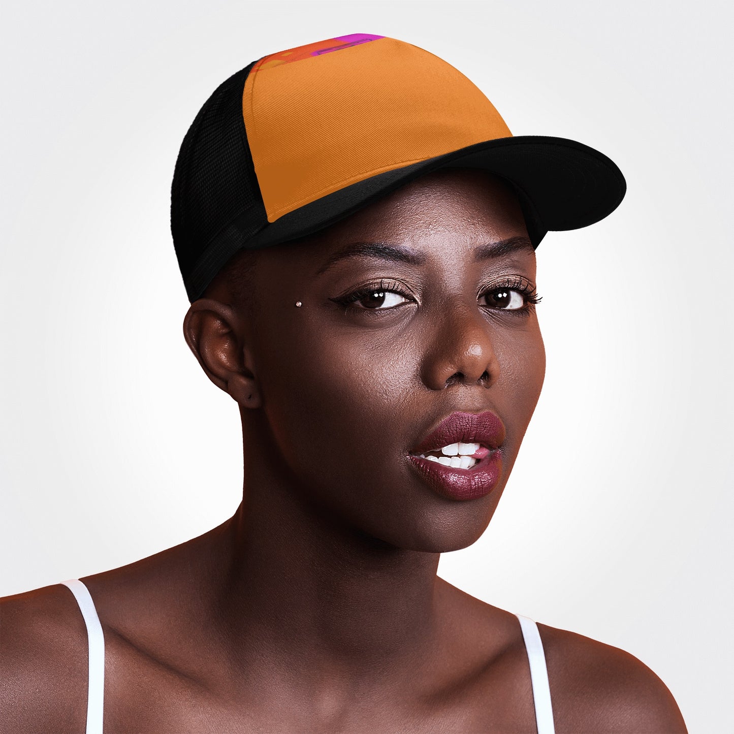 F.E Orange Front Printing Mesh Baseball Caps