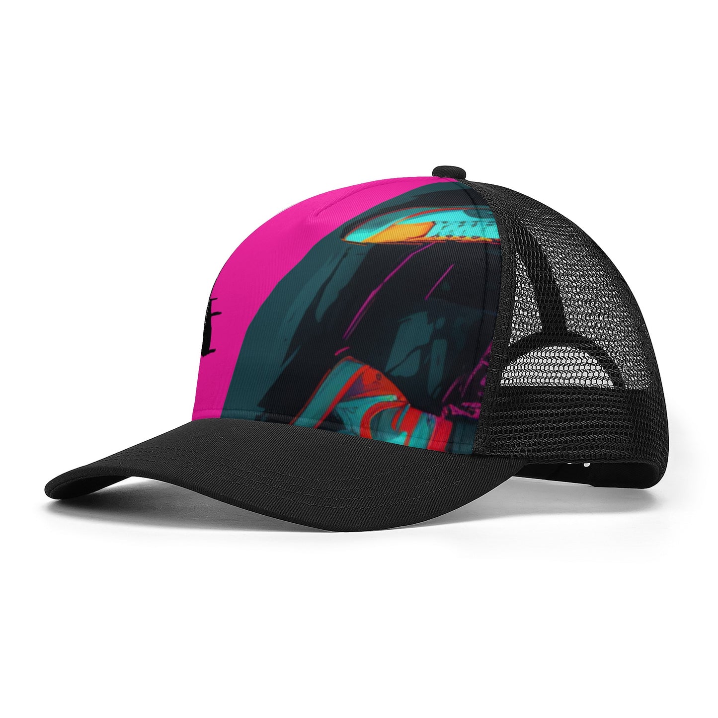 F.E Pink Front Printing Mesh Baseball Caps