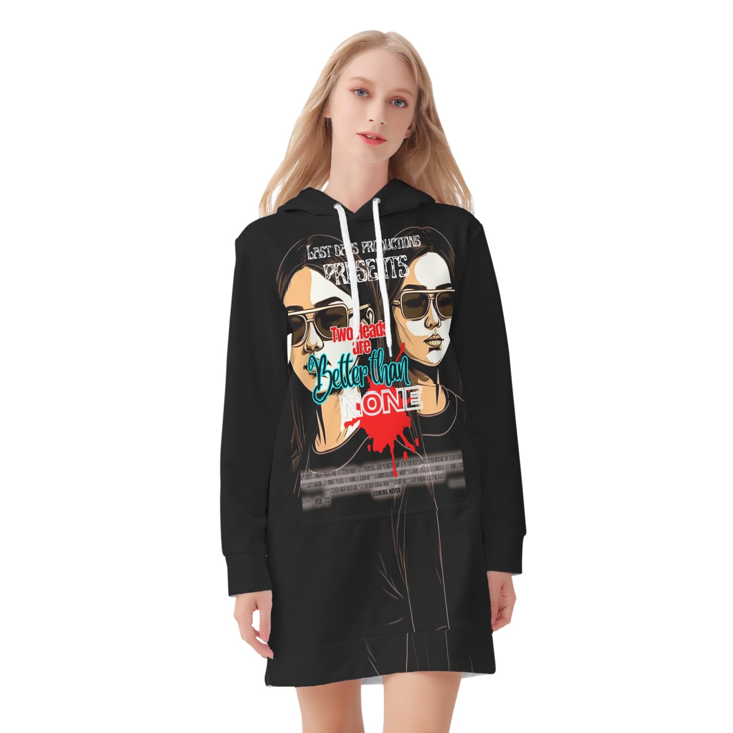 2 heads Womens Hoodie Dress