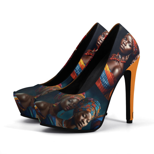 Cultured Heels ‘Moringa’- Womens Platform Pumps 5 Inch High Heels