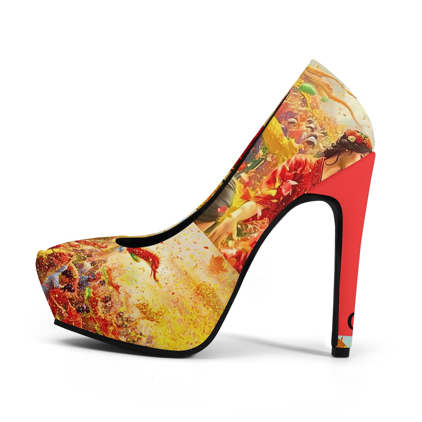 Cultured Hells ‘Hoàng Cầm’-Women Platform Pumps 5 Inch High Heels