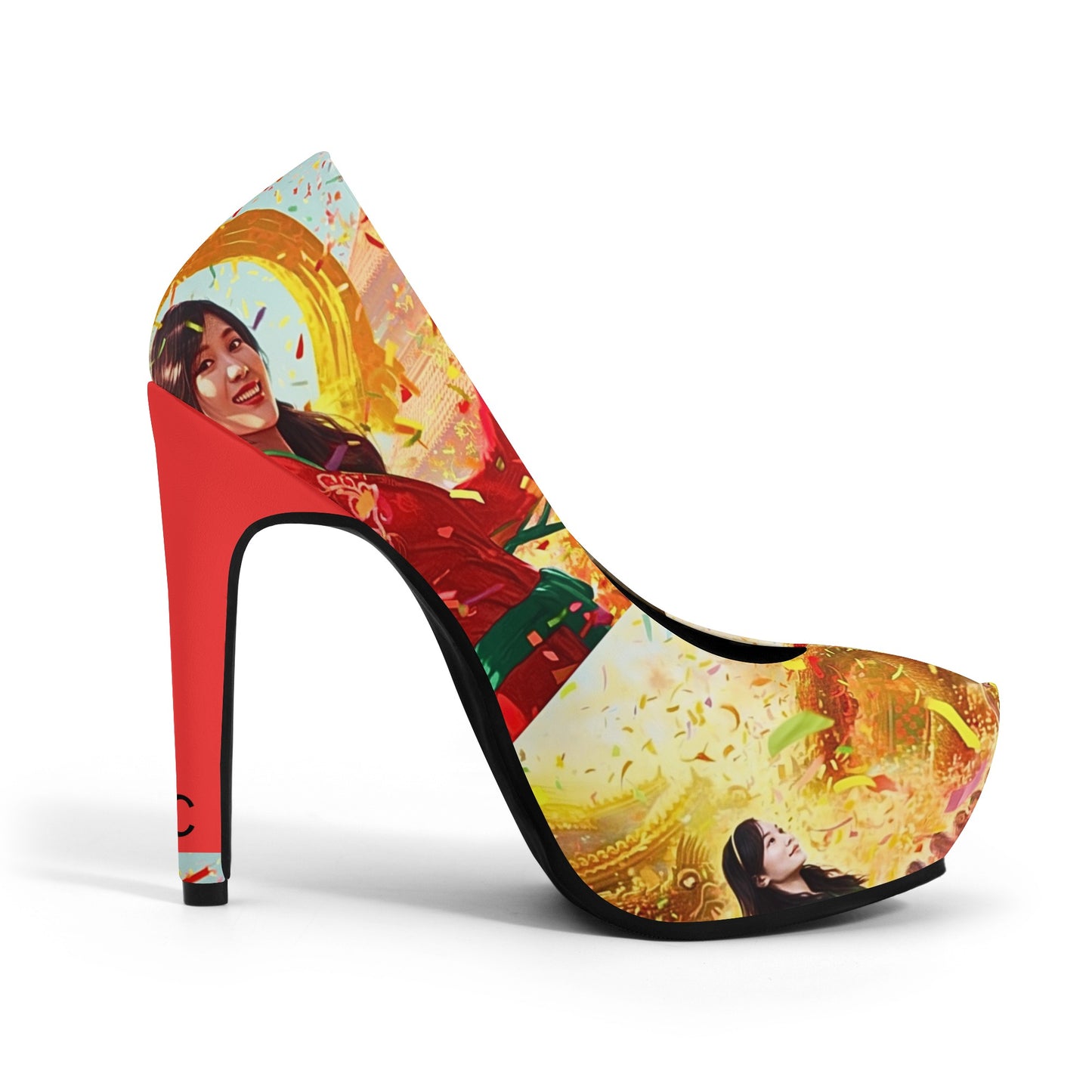Cultured Hells ‘Hoàng Cầm’-Women Platform Pumps 5 Inch High Heels