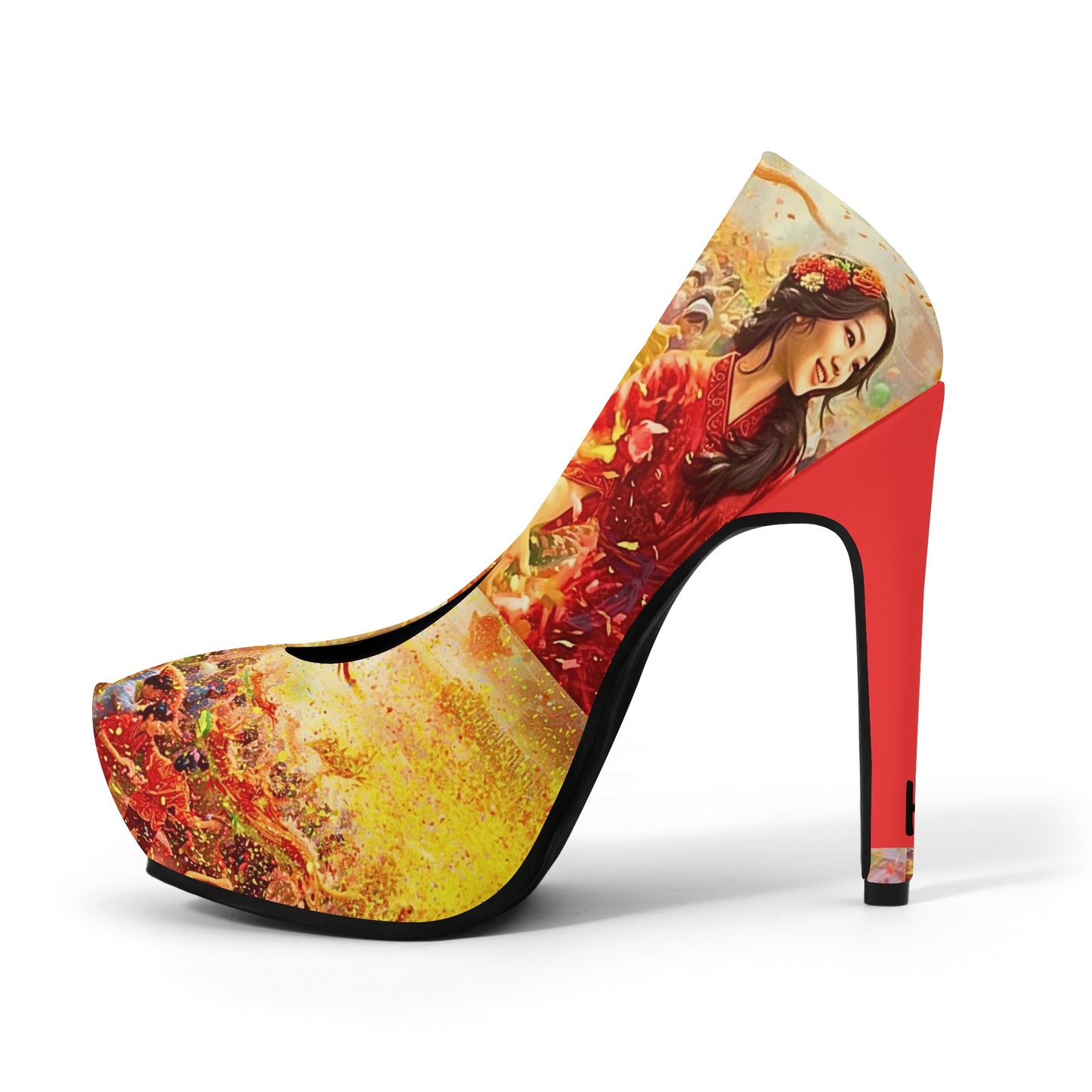 Cultured Hells ‘Hoàng Cầm’-Women Platform Pumps 5 Inch High Heels