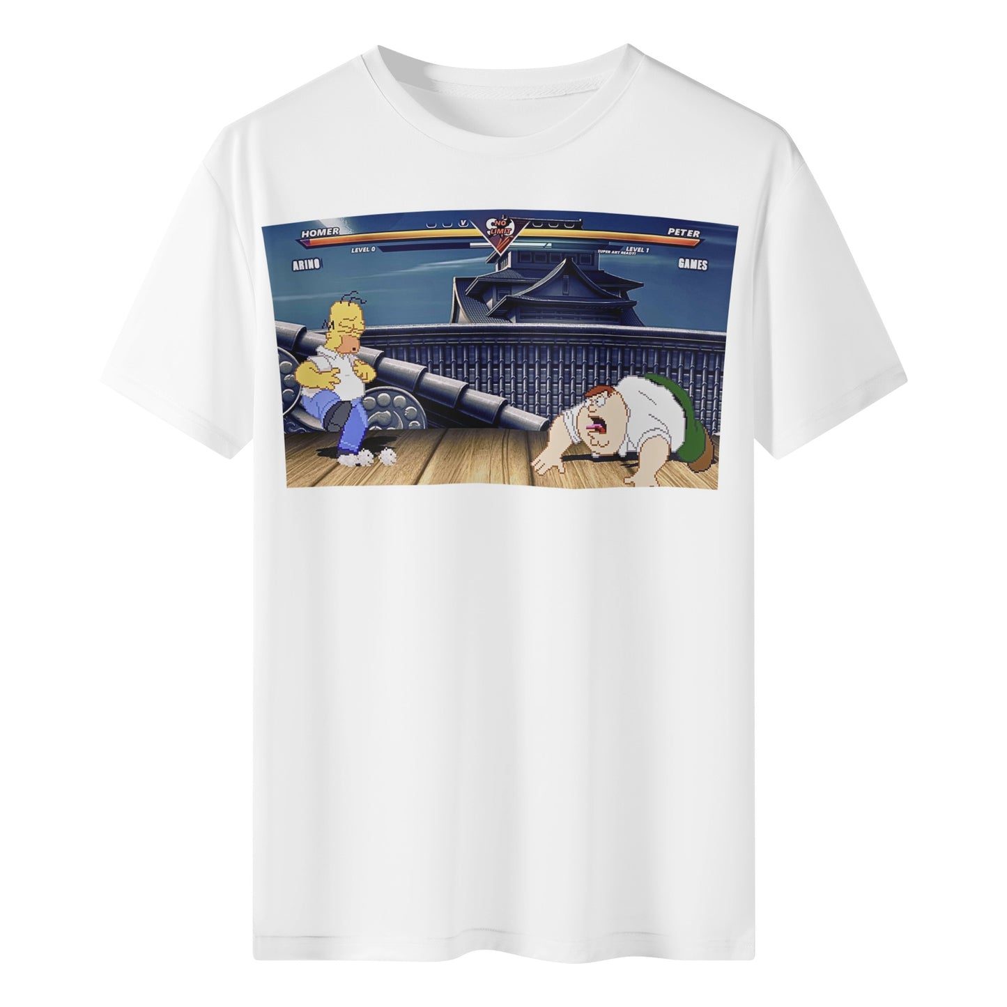 Homer vs Peter Griffen All Over Print Short Sleeve T-Shirt