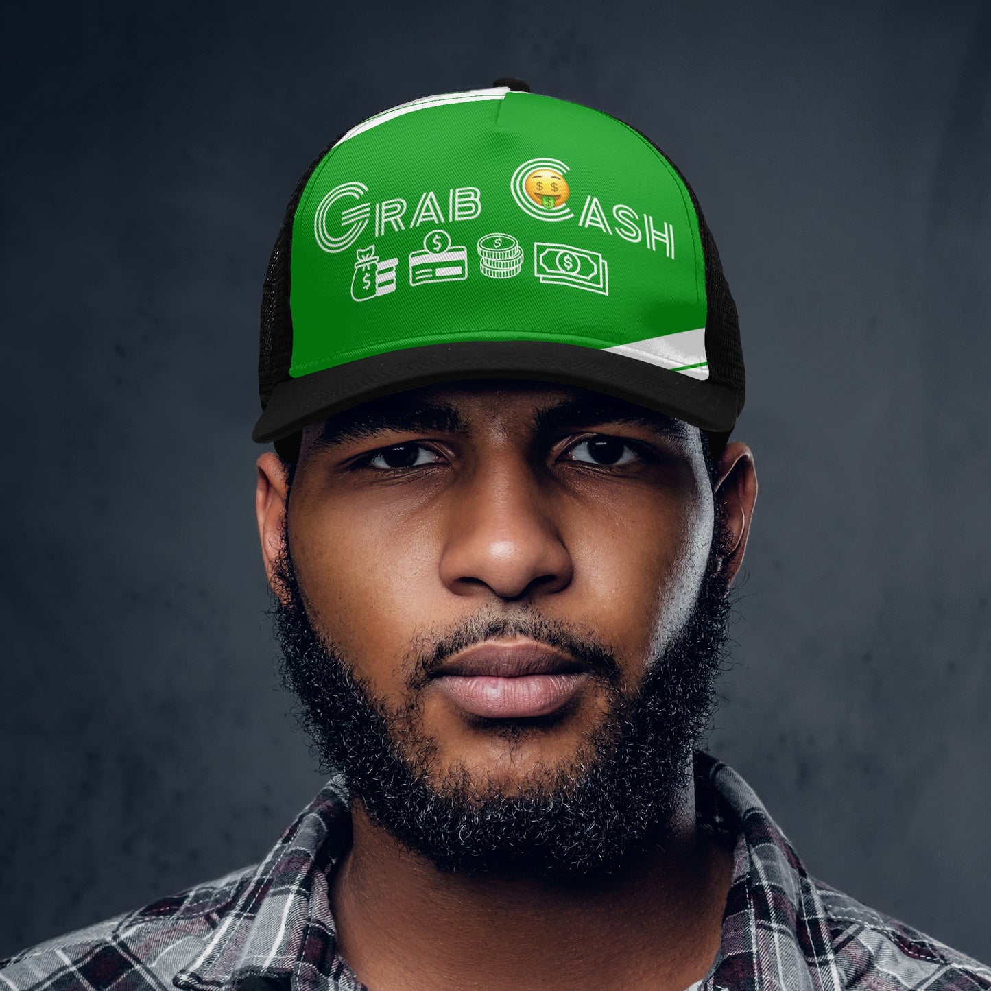 Grab Cash- Front Printing Mesh Baseball Caps