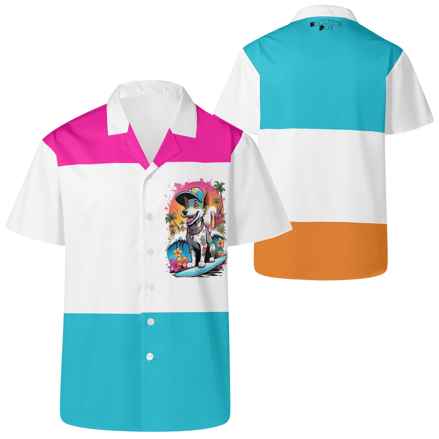 "KD The Surf Dog" Casual Hawaiian Shirt