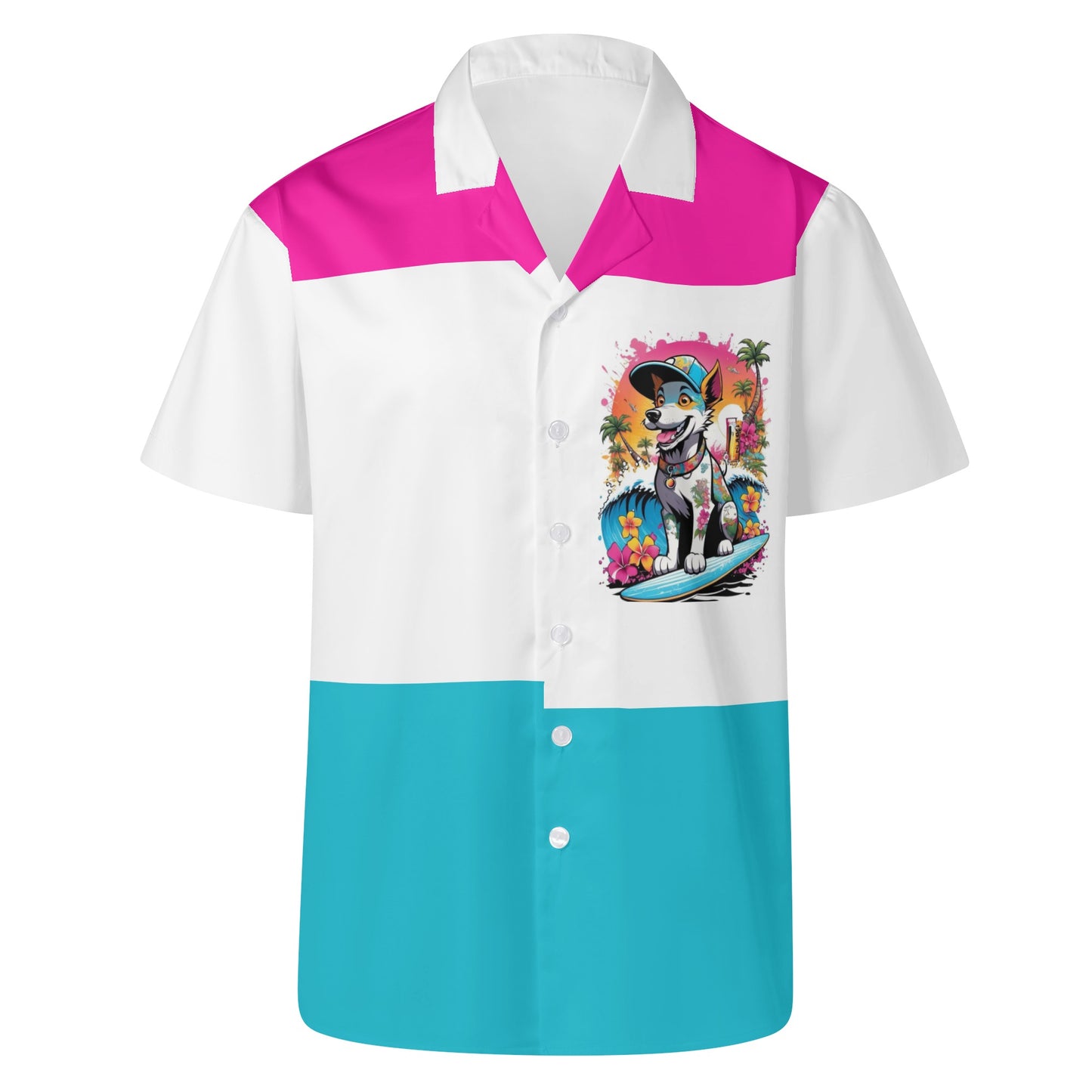 "KD The Surf Dog" Casual Hawaiian Shirt