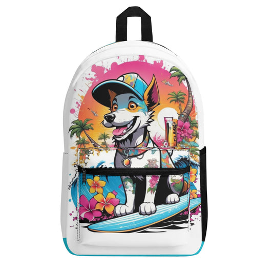 "KD the surf dog" All Over Print Polyester Vintage Backpack
