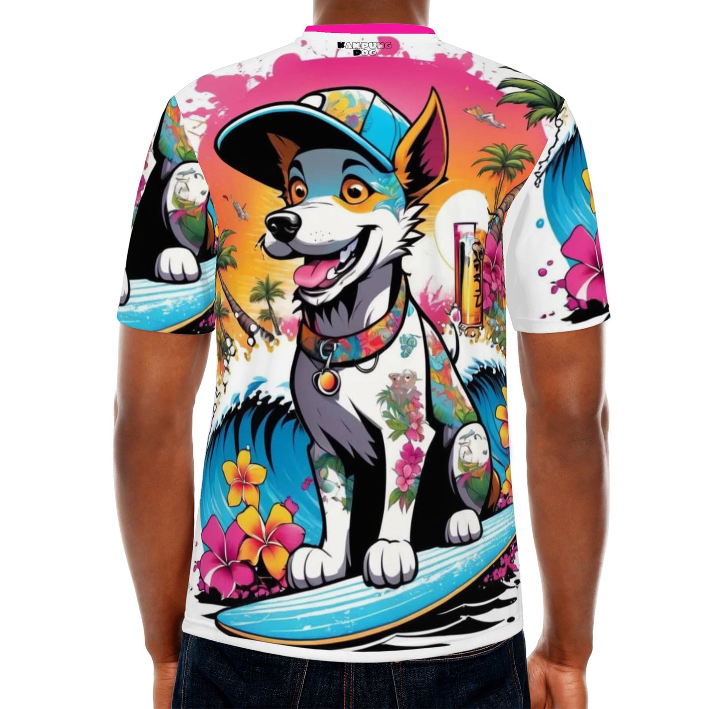 "KD the surf dog" All Over Print Fitted Asian Size T-shirts