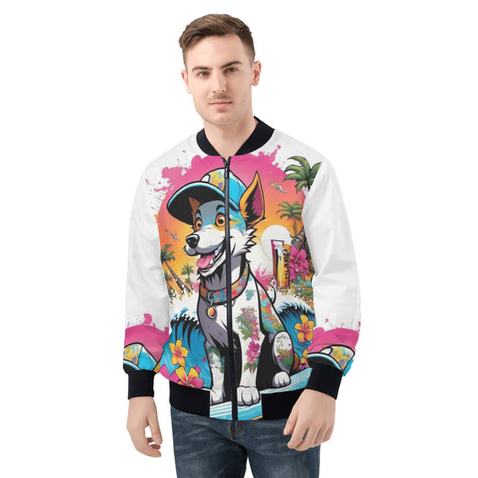 "KD the surf Dog" Unisex All Over Print Zip Bomber Jacket