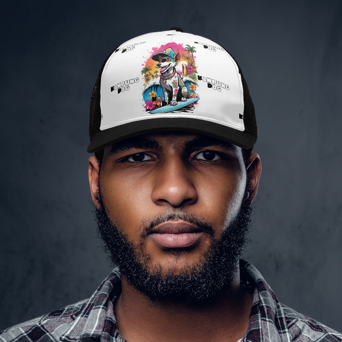 "KD The Surf Dog" Front Printing Mesh Trucker Hats