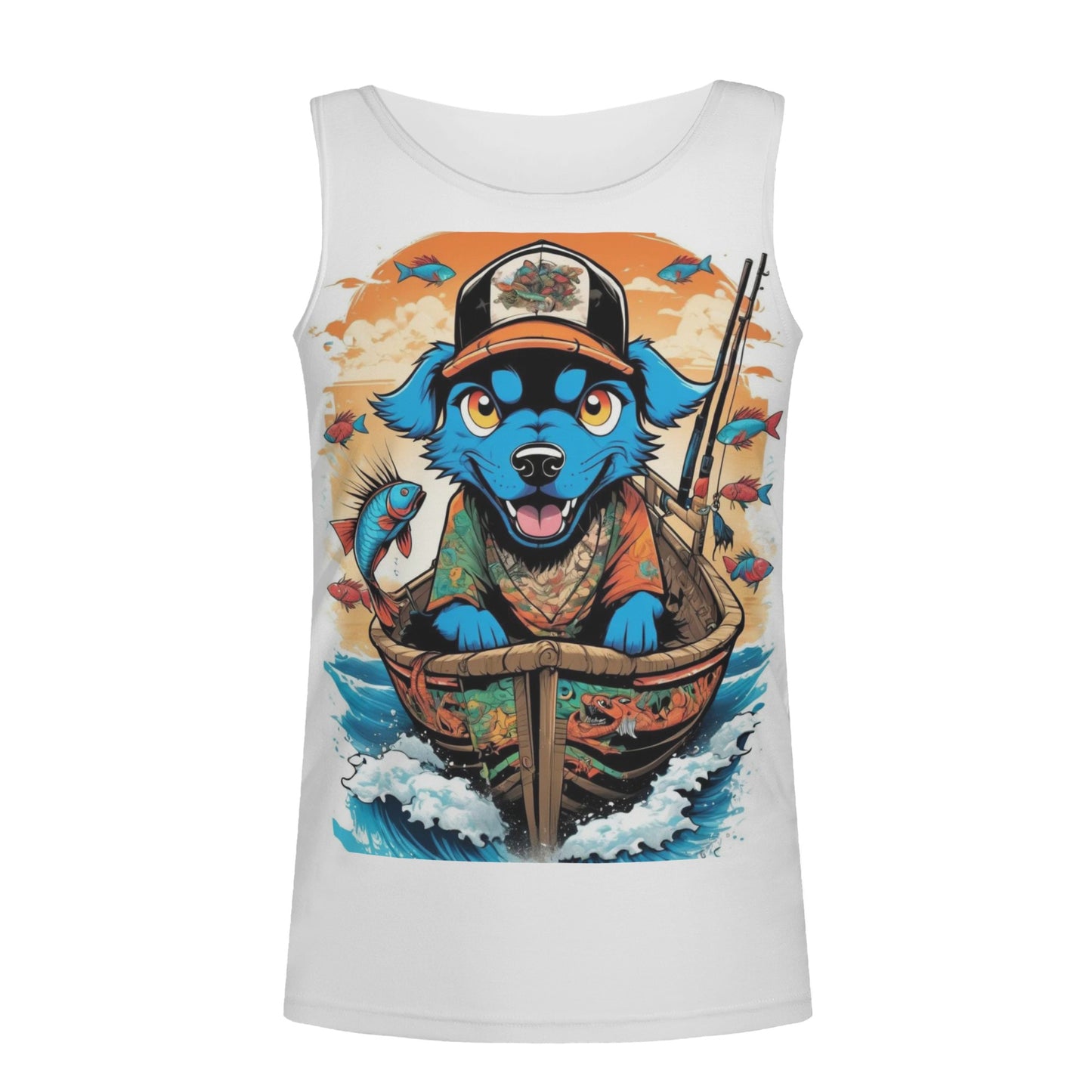 "KD Blue Pup" All Over Print Tank Top