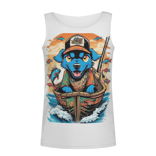 "KD Blue Pup" All Over Print Tank Top