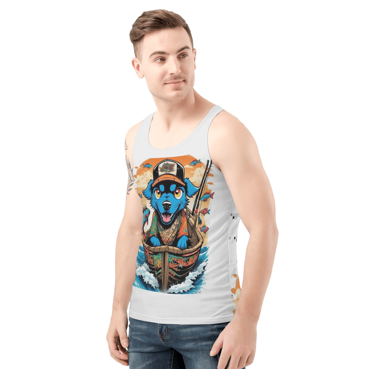"KD Blue Pup" All Over Print Tank Top