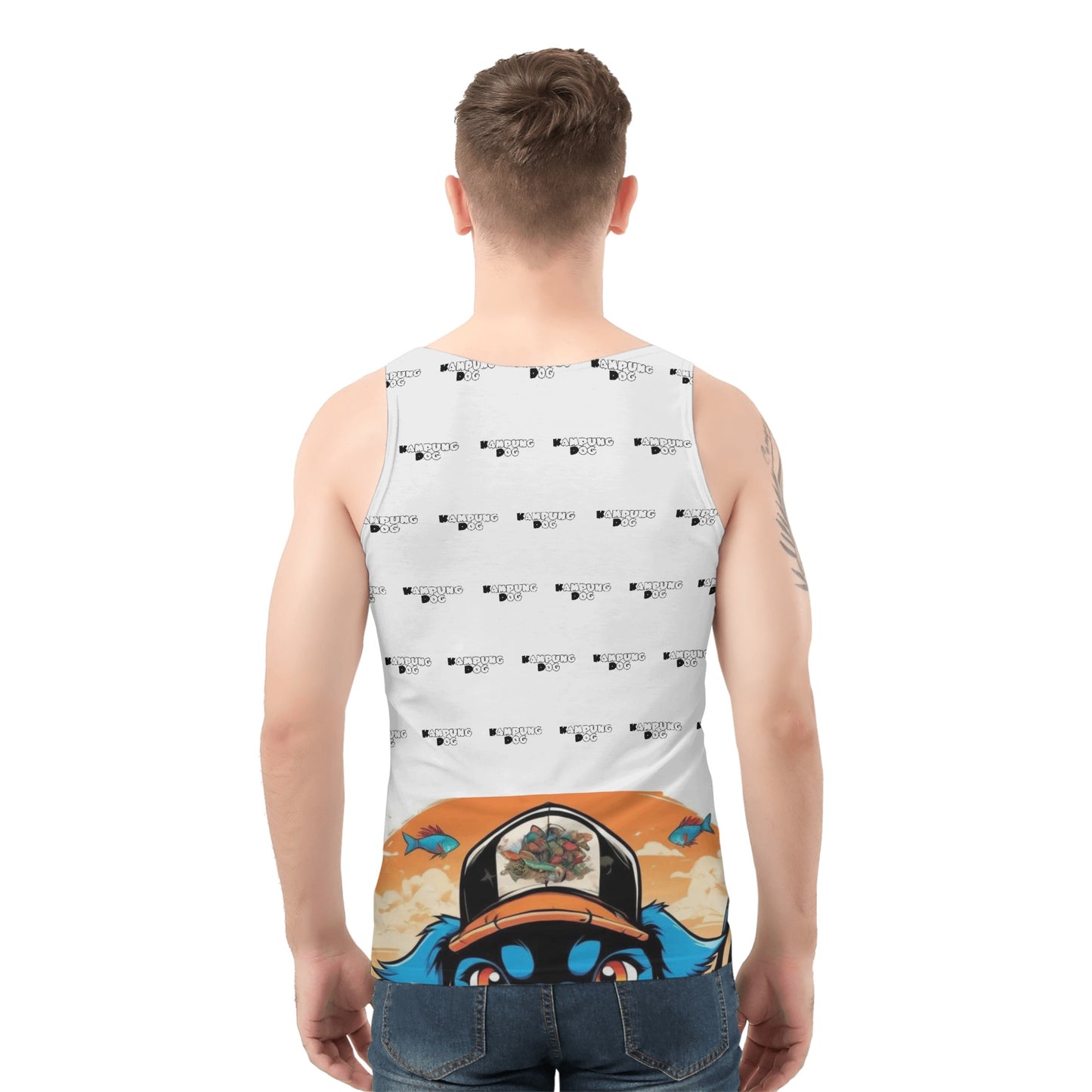 "KD Blue Pup" All Over Print Tank Top