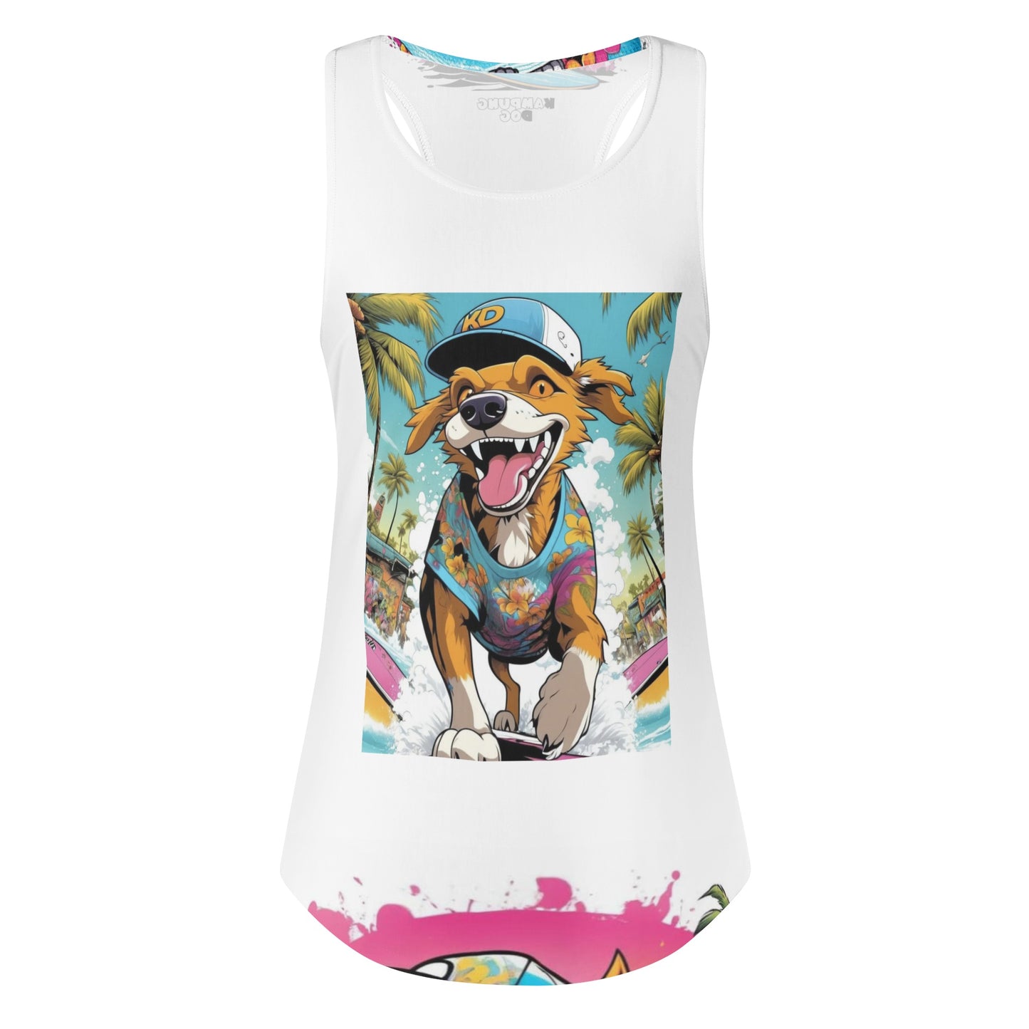 "KD Bottom Line" Womens All Over Print Loose Tank Tops