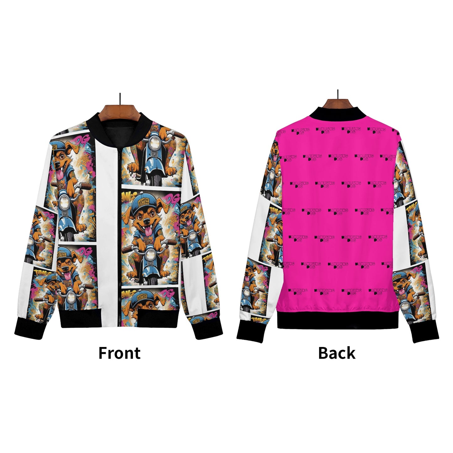 "KD Chilli" Unisex Zip Up Print Bomber Jacket
