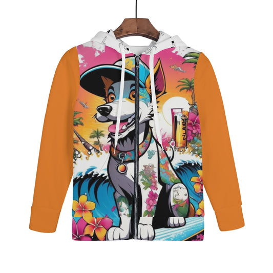 "KD the Surf Dog" Children ALL Over Print Zip Hoodie
