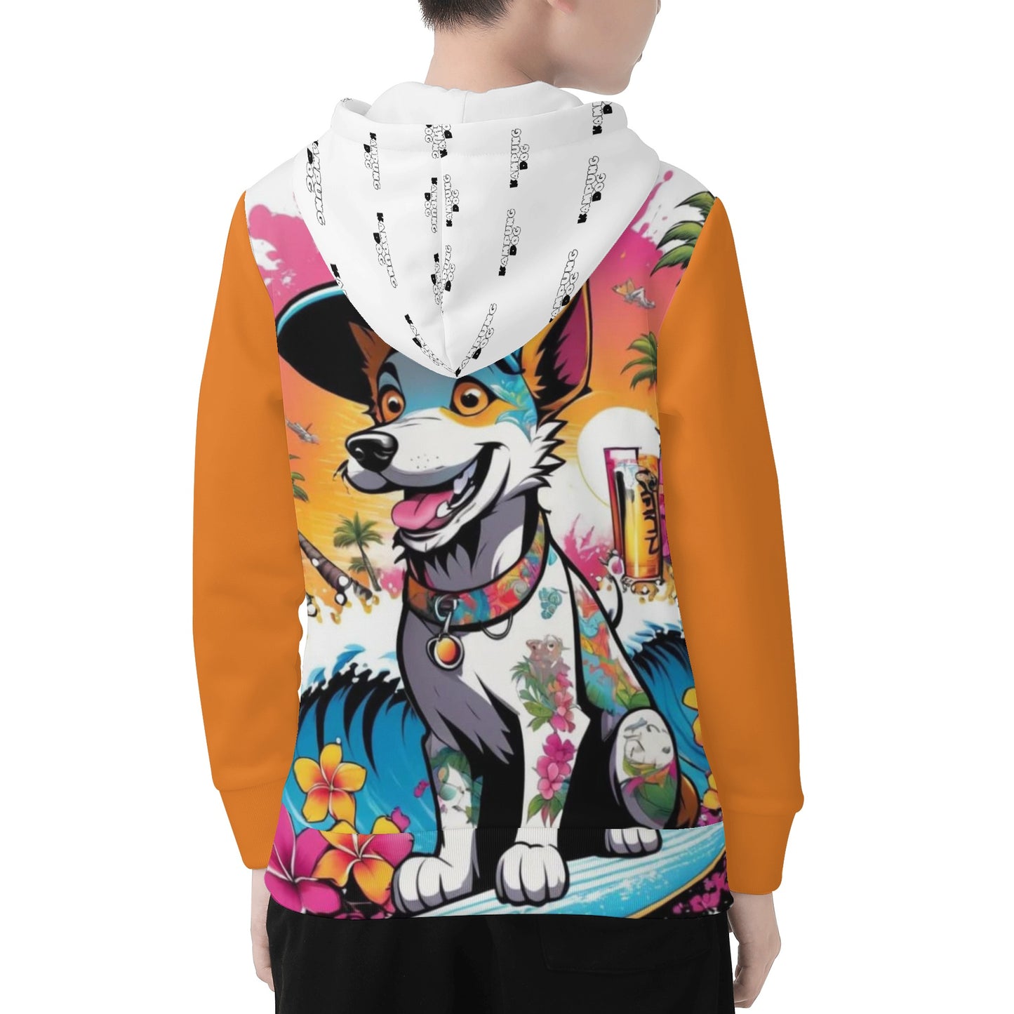 "KD the Surf Dog" Children ALL Over Print Zip Hoodie