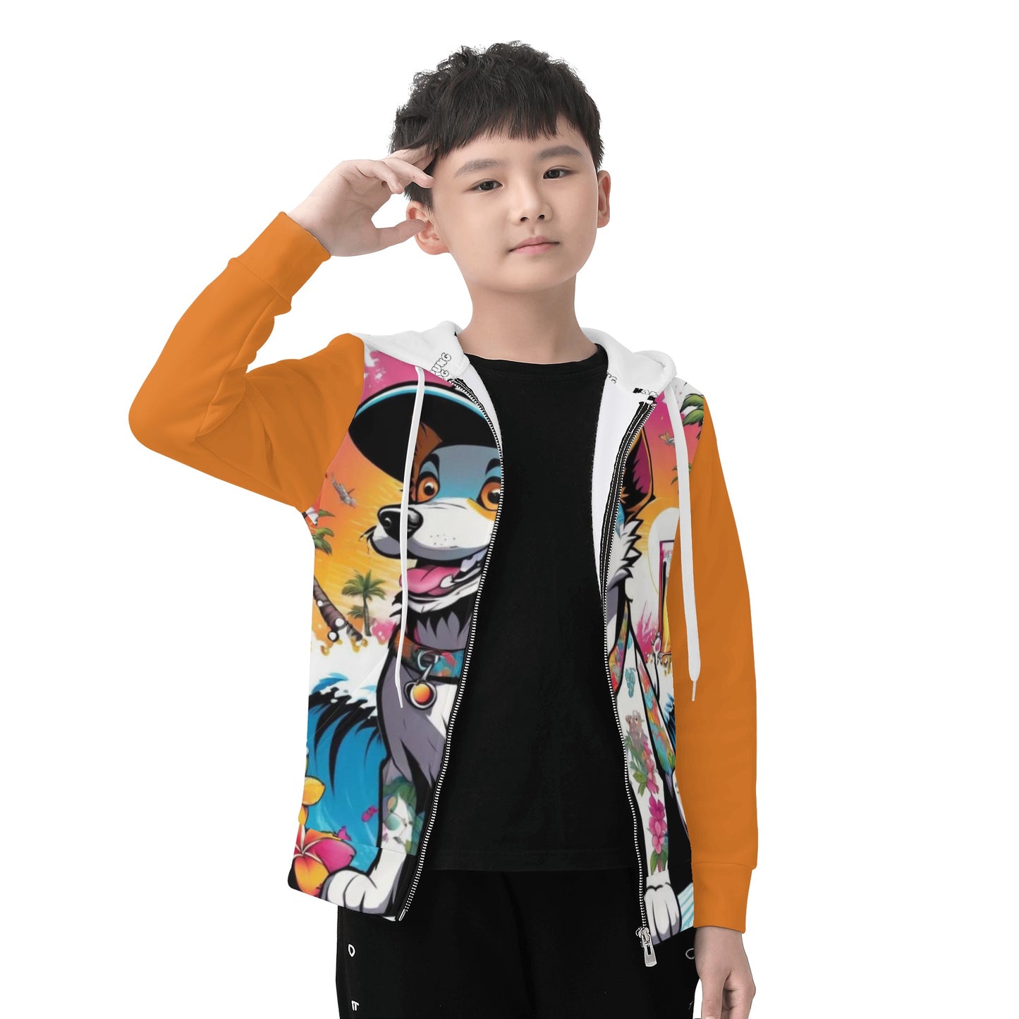 "KD the Surf Dog" Children ALL Over Print Zip Hoodie