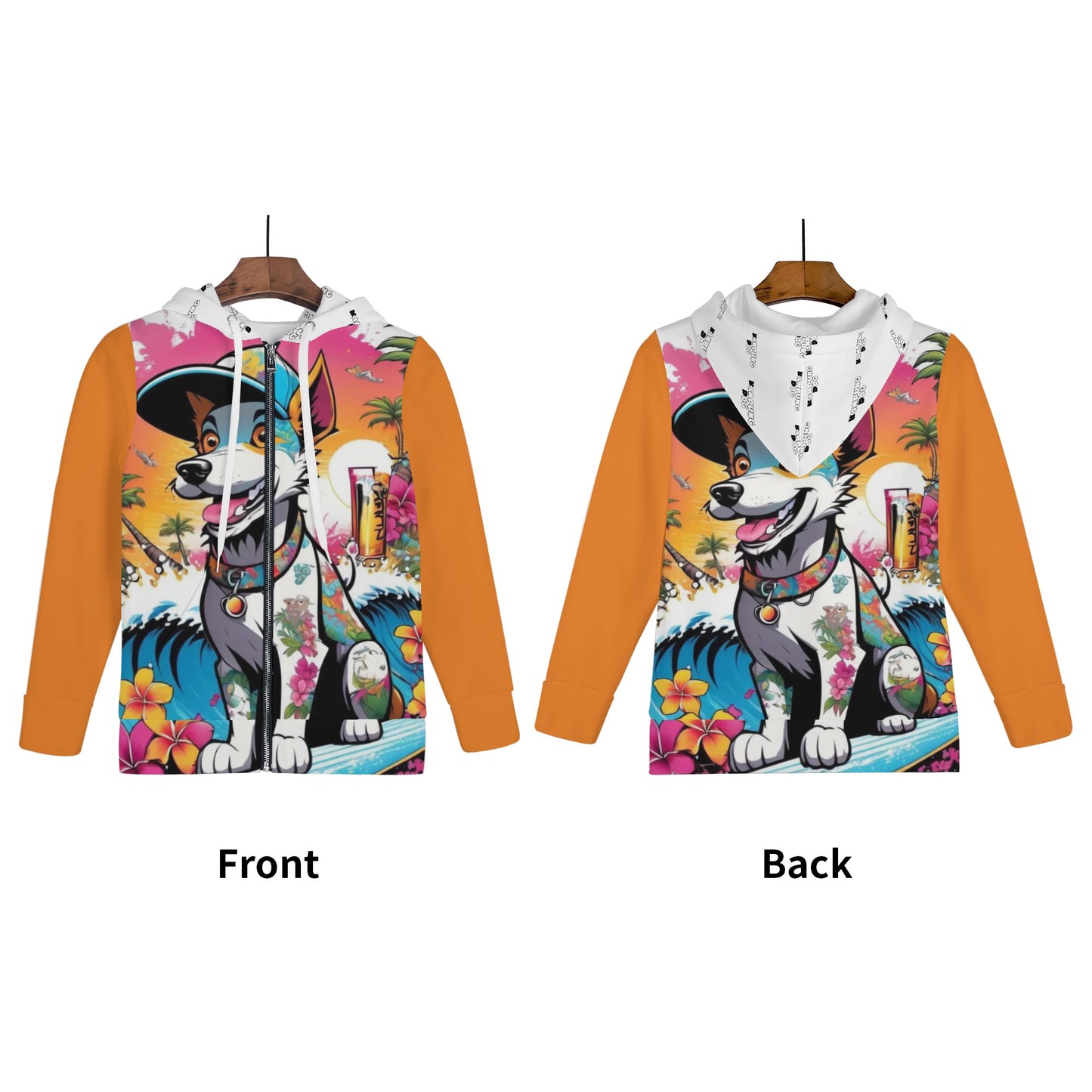 "KD the Surf Dog" Children ALL Over Print Zip Hoodie