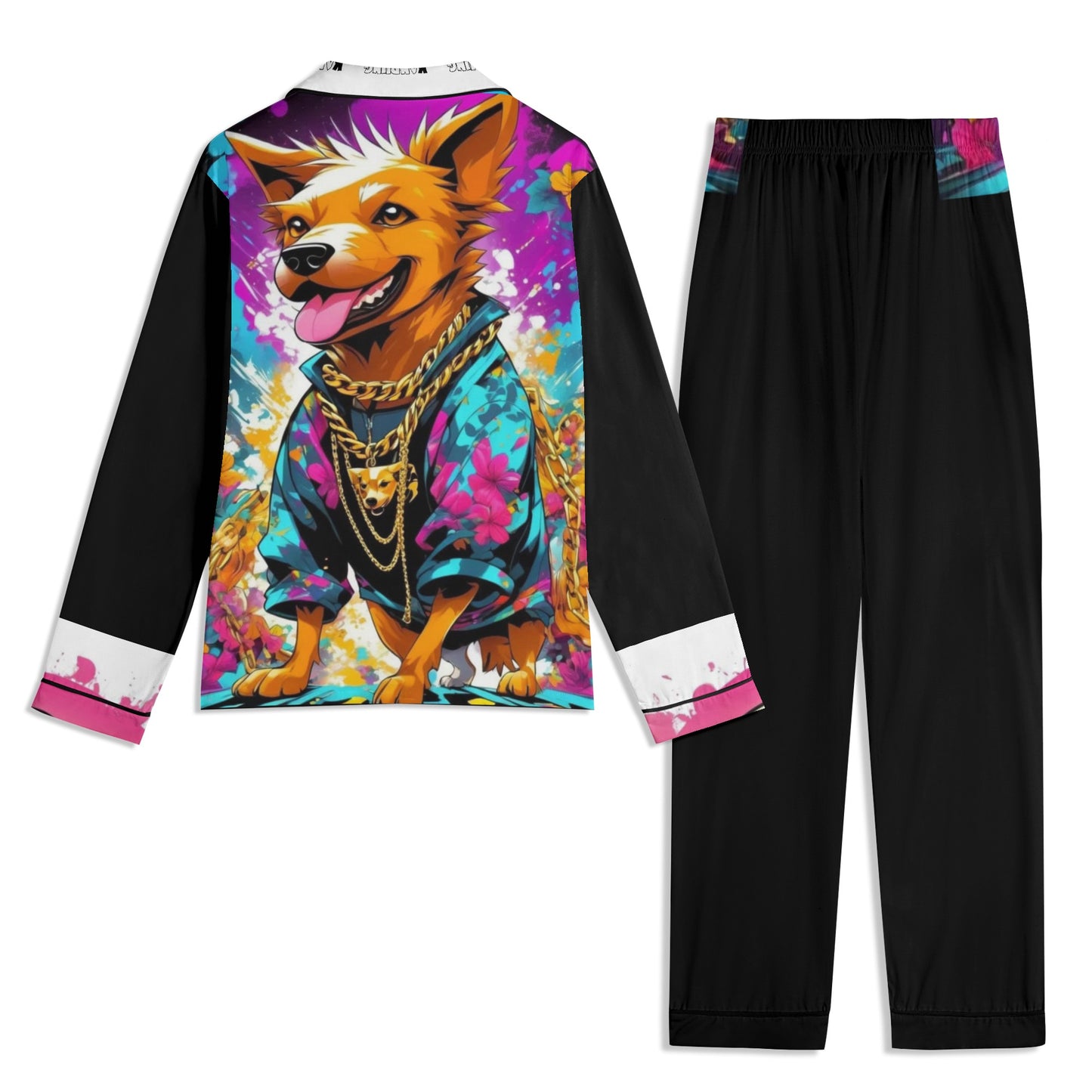 "Saturday, Cedric" Unisex Long Sleeve Adult Nightwear Pajama Set