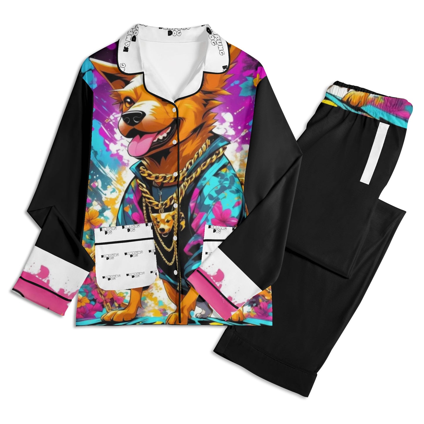 "Saturday, Cedric" Unisex Long Sleeve Adult Nightwear Pajama Set