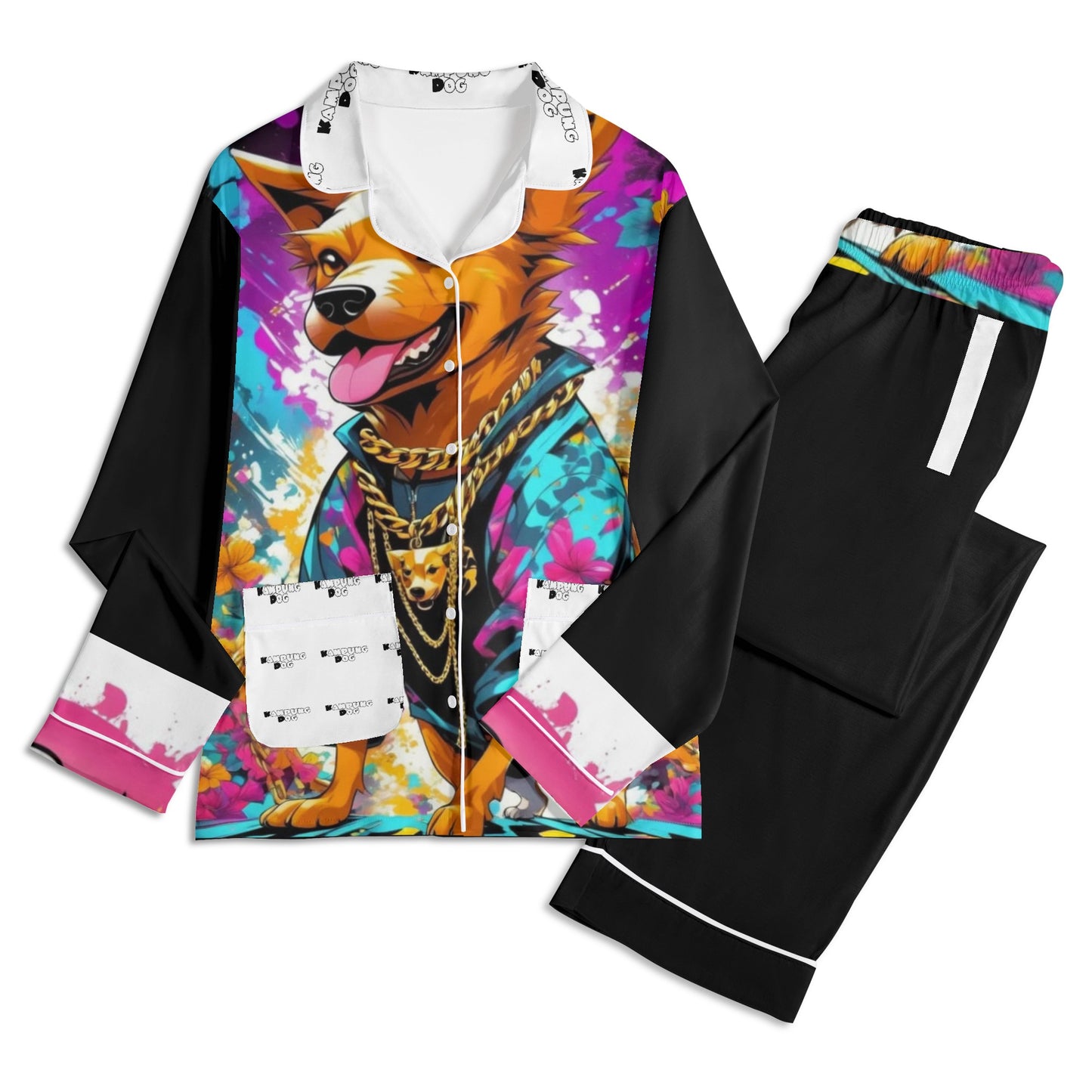 "Saturday, Cedric" Unisex Long Sleeve Adult Nightwear Pajama Set