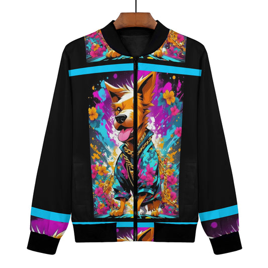 "Saturday, Cedric" Unisex Zip Up Print Bomber Jacket