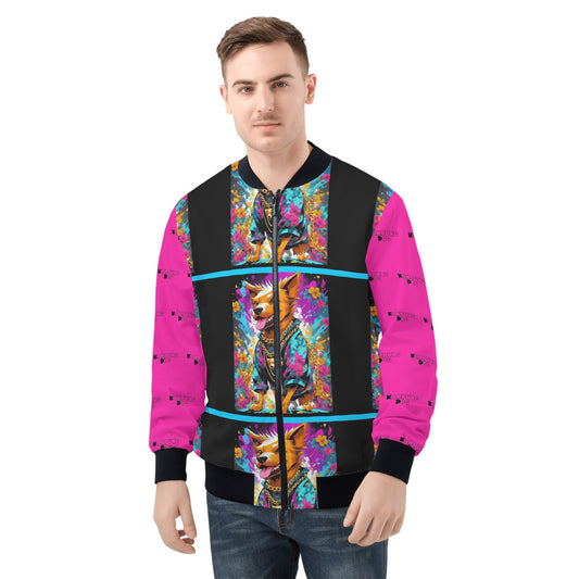 KD Golden Mens All Over Print Zip Bomber Jacket