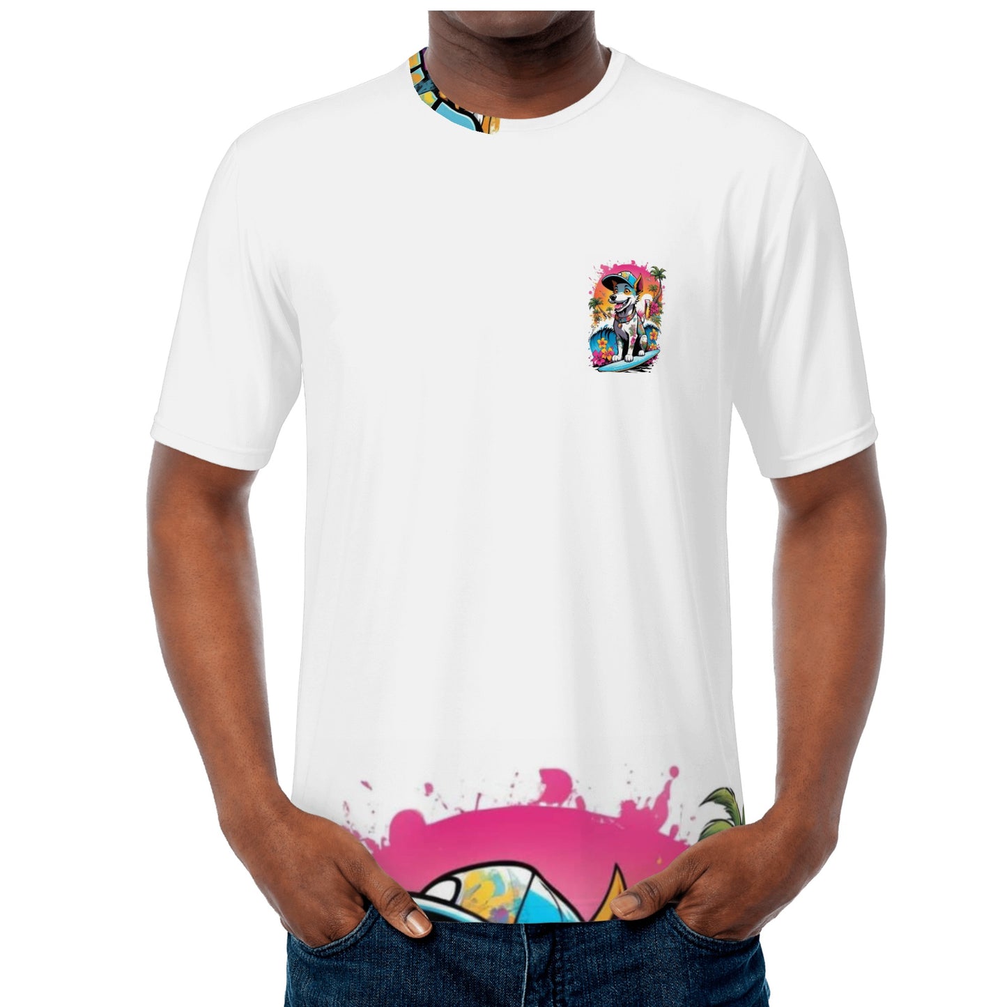 "KD the Surf Dog" All Over Print Fitted Asian Size T-shirts