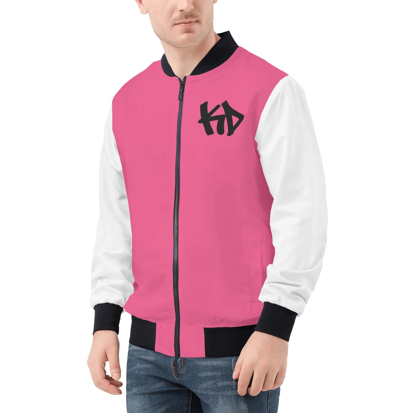 KD Pink  All Over Print Zip Bomber Jacket