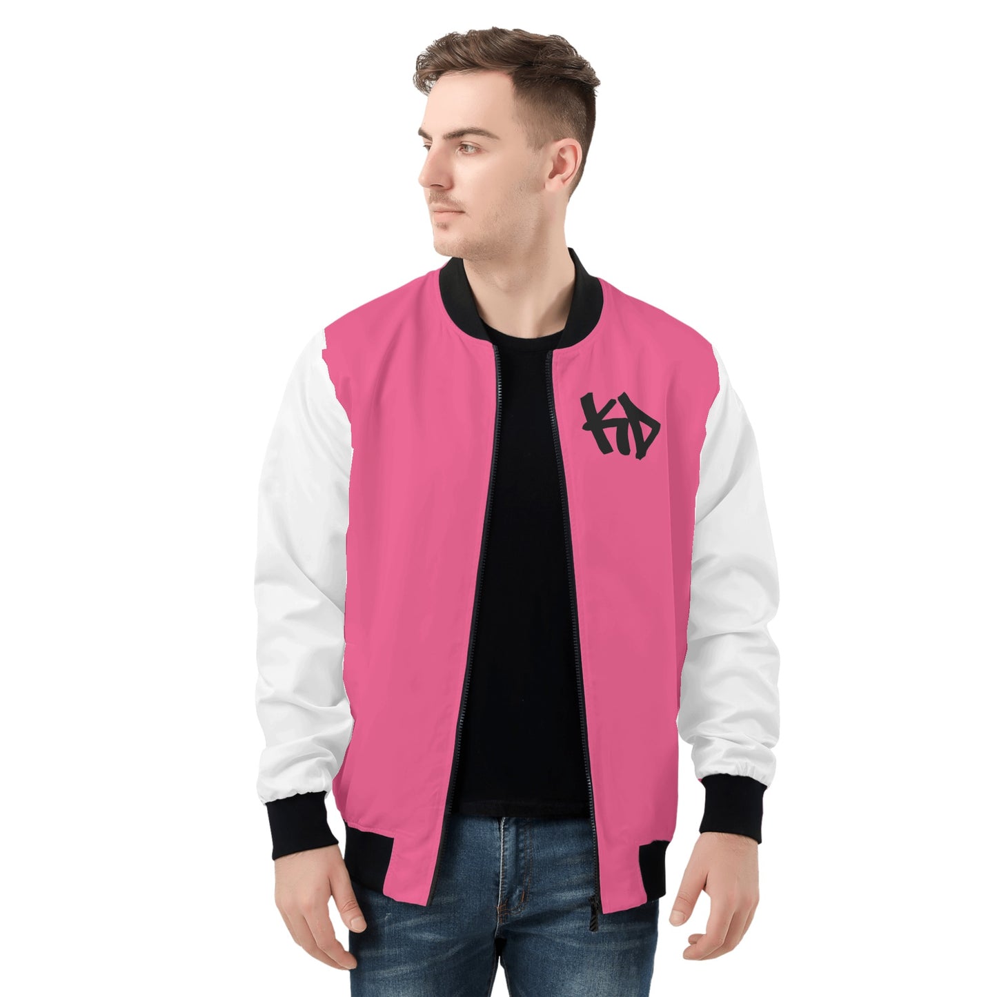 KD Pink  All Over Print Zip Bomber Jacket