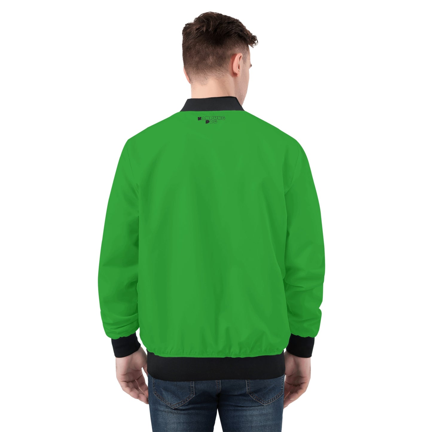 KD Green Mens All Over Print Zip Bomber Jacket