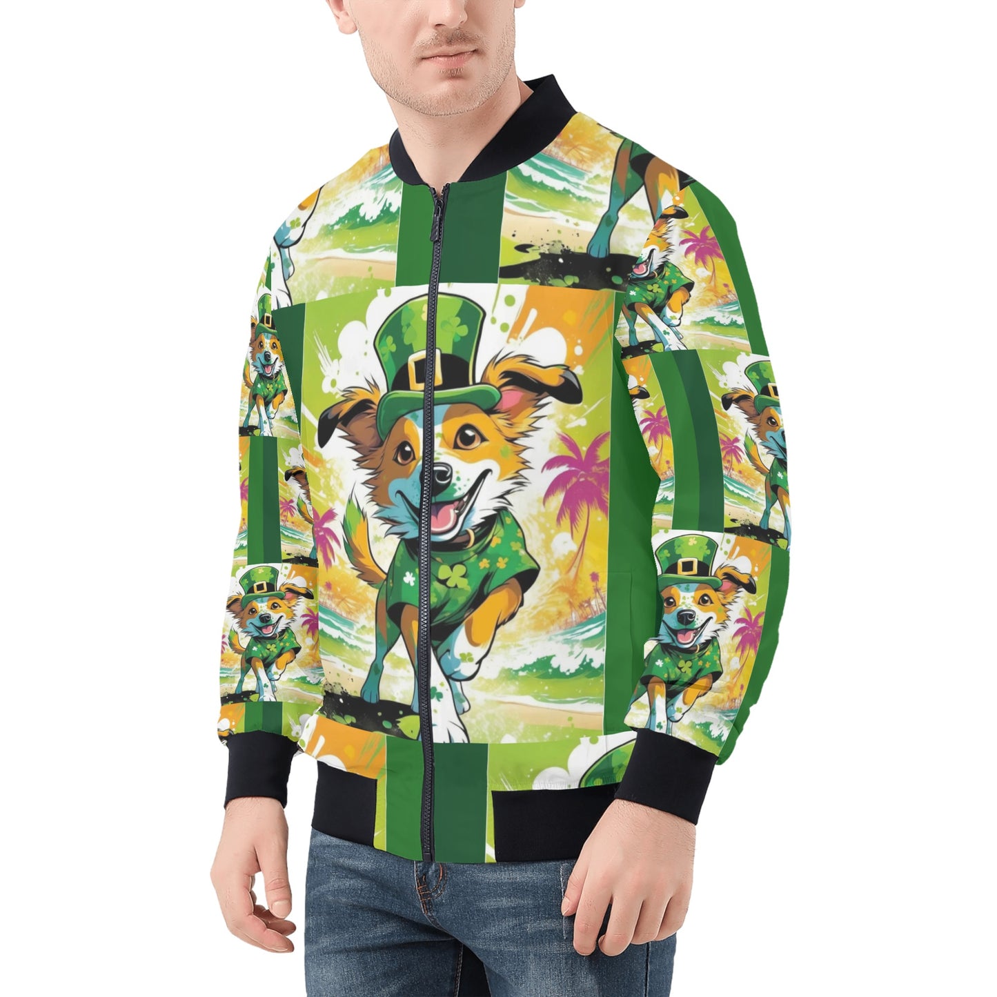 SD Saint Pats day Unisex All Over Print Zip Bomber Jacket