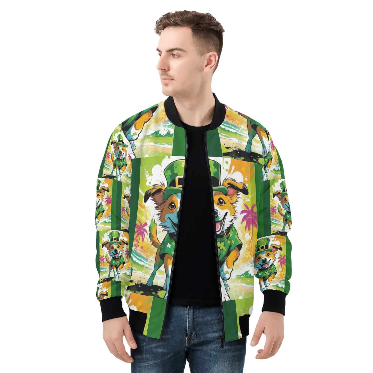 SD Saint Pats day Unisex All Over Print Zip Bomber Jacket