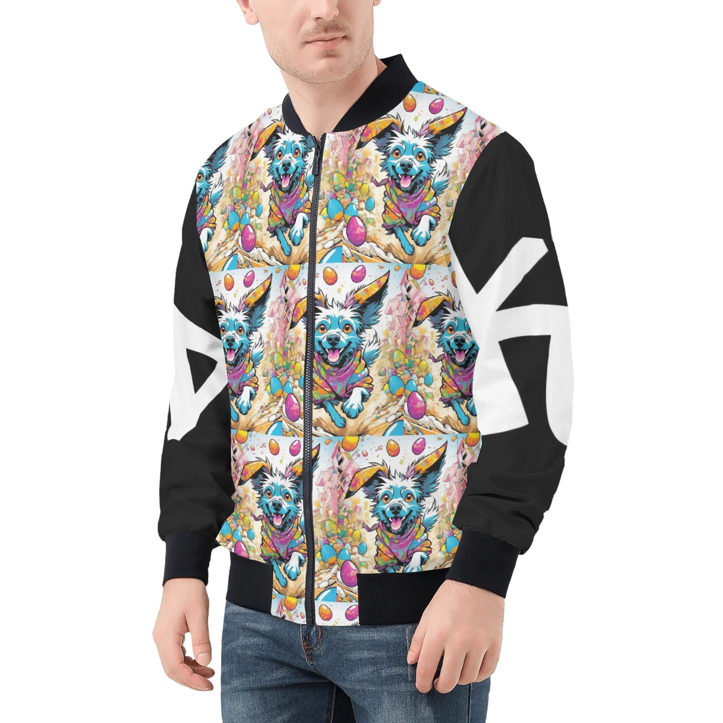 KD Easter 1 All Over Print Zip Bomber Jacket
