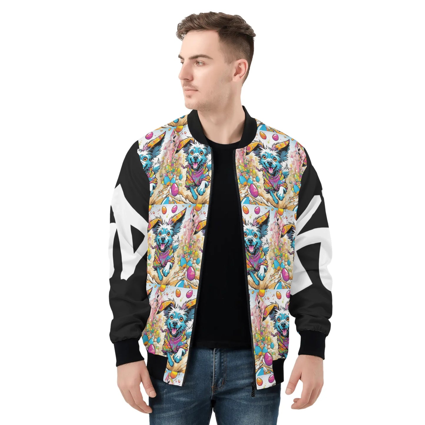 KD Easter 1 All Over Print Zip Bomber Jacket