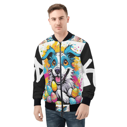 SD Easter 2 Mens All Over Print Zip Bomber Jacket
